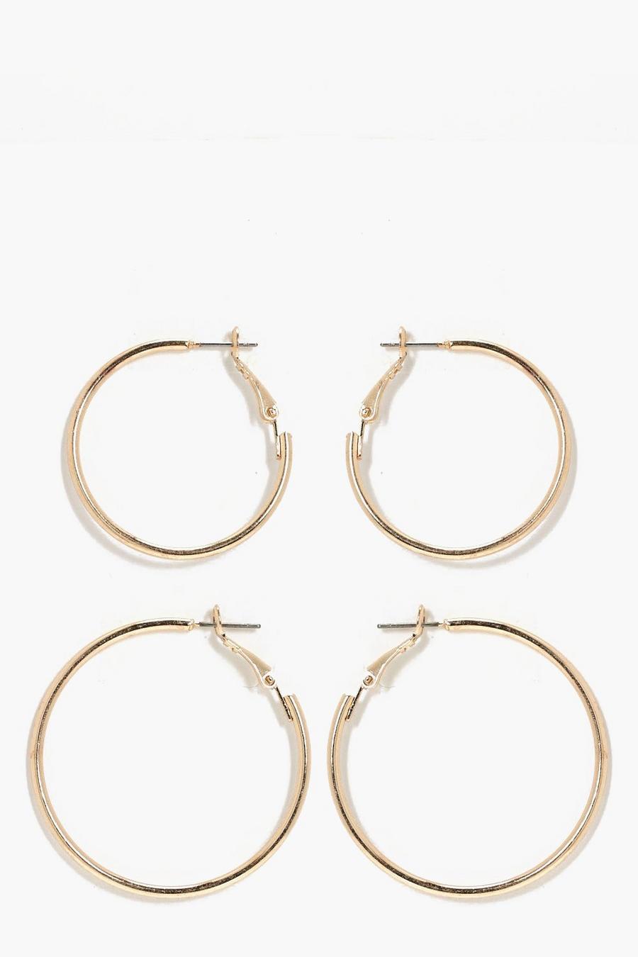 Gold Hoop Earrings 2 Pack image number 1