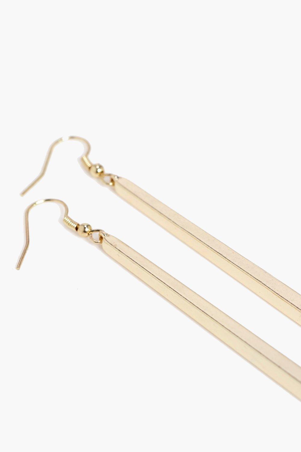 Gold bar deals dangle earrings