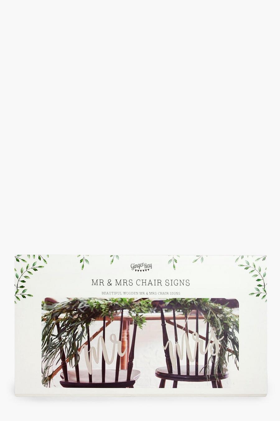 cartel de madera para sillas de boda mr & mrs image number 1