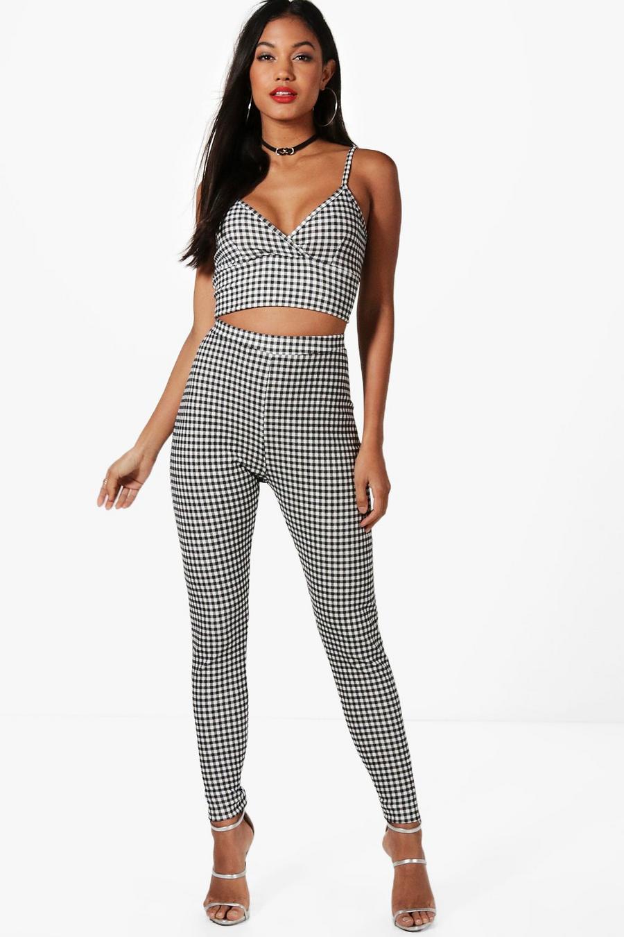 Rosie Gingham Bralet & Skinny Pants Two-Piece Set image number 1