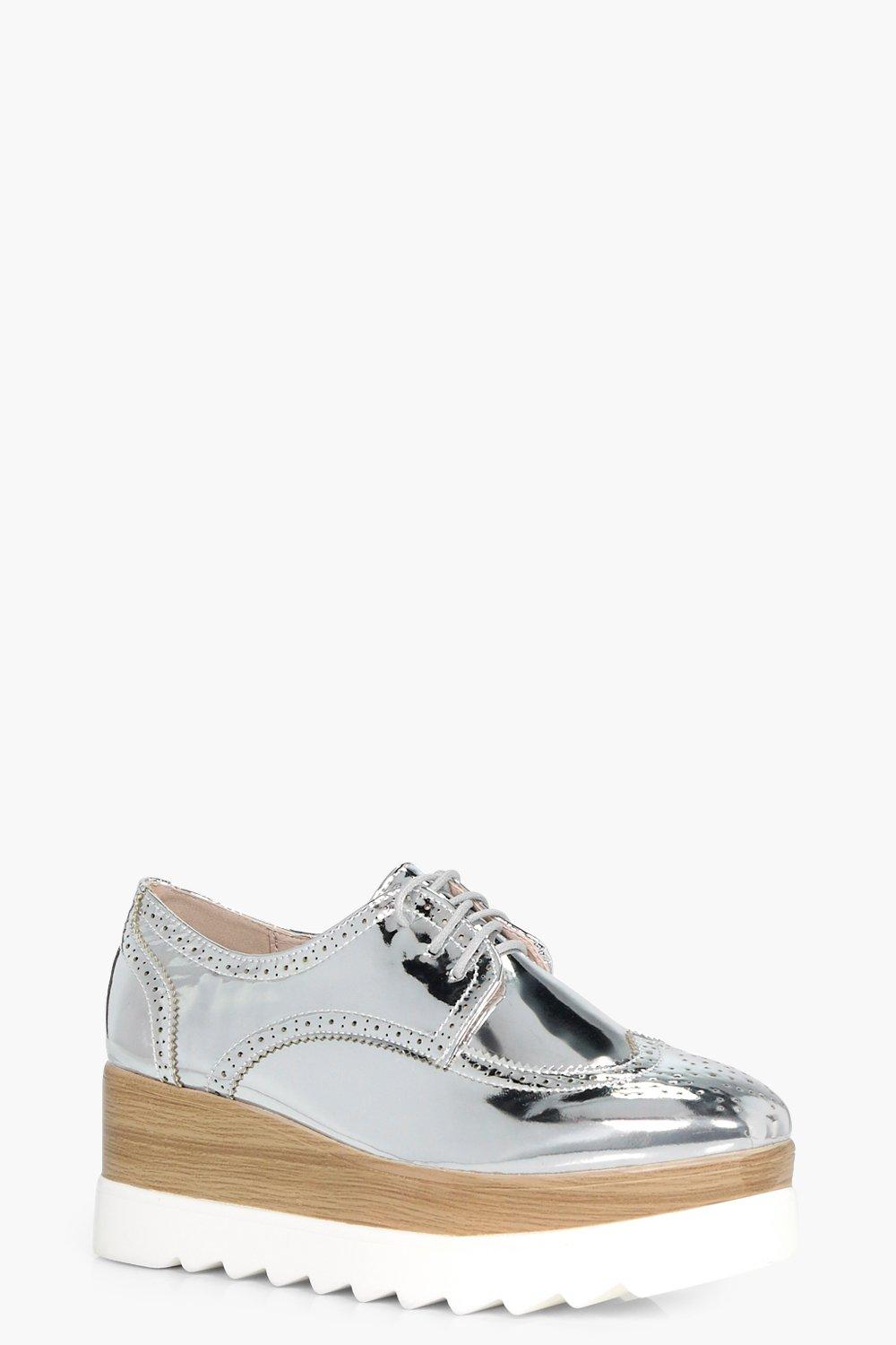 Annabel Cleated Lace Up Brogue | boohoo