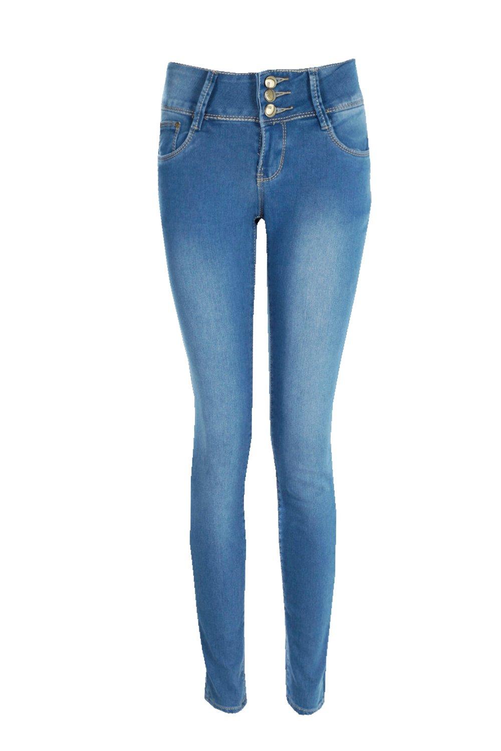 high rise 3 button jeans