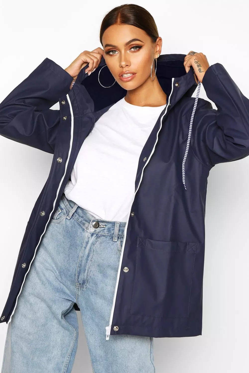 Navy Rubberised Rain Mac alternative image