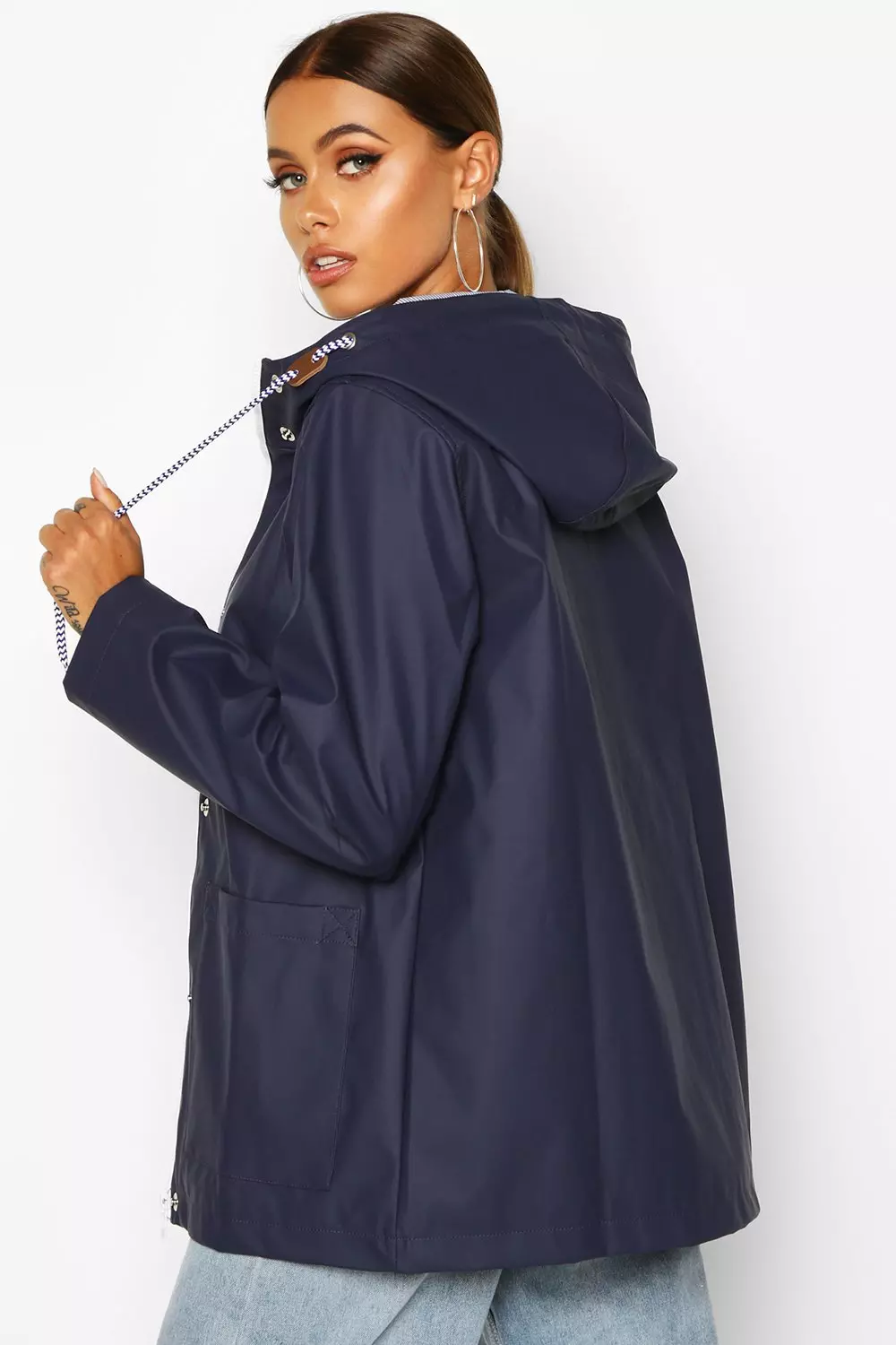 Navy Rubberised Rain Mac alternative image