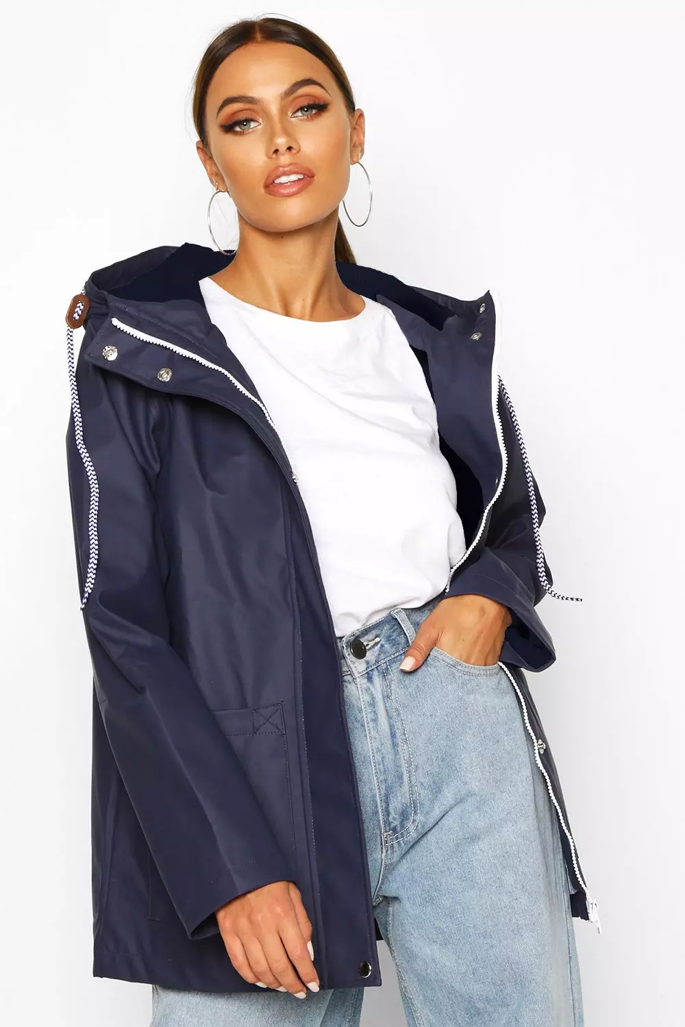 Navy Rubberised Rain Mac alternative image