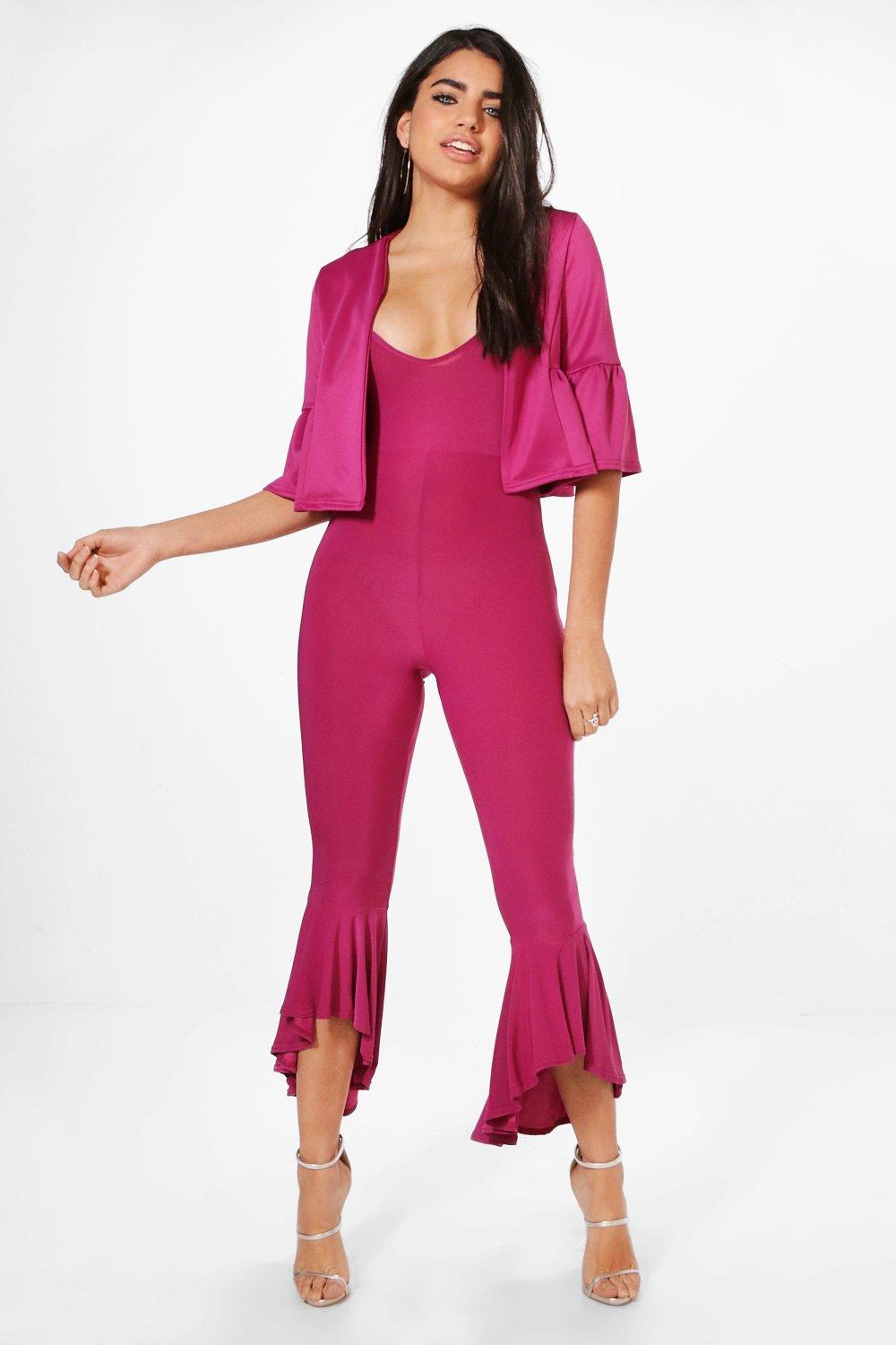 frill hem jumpsuit