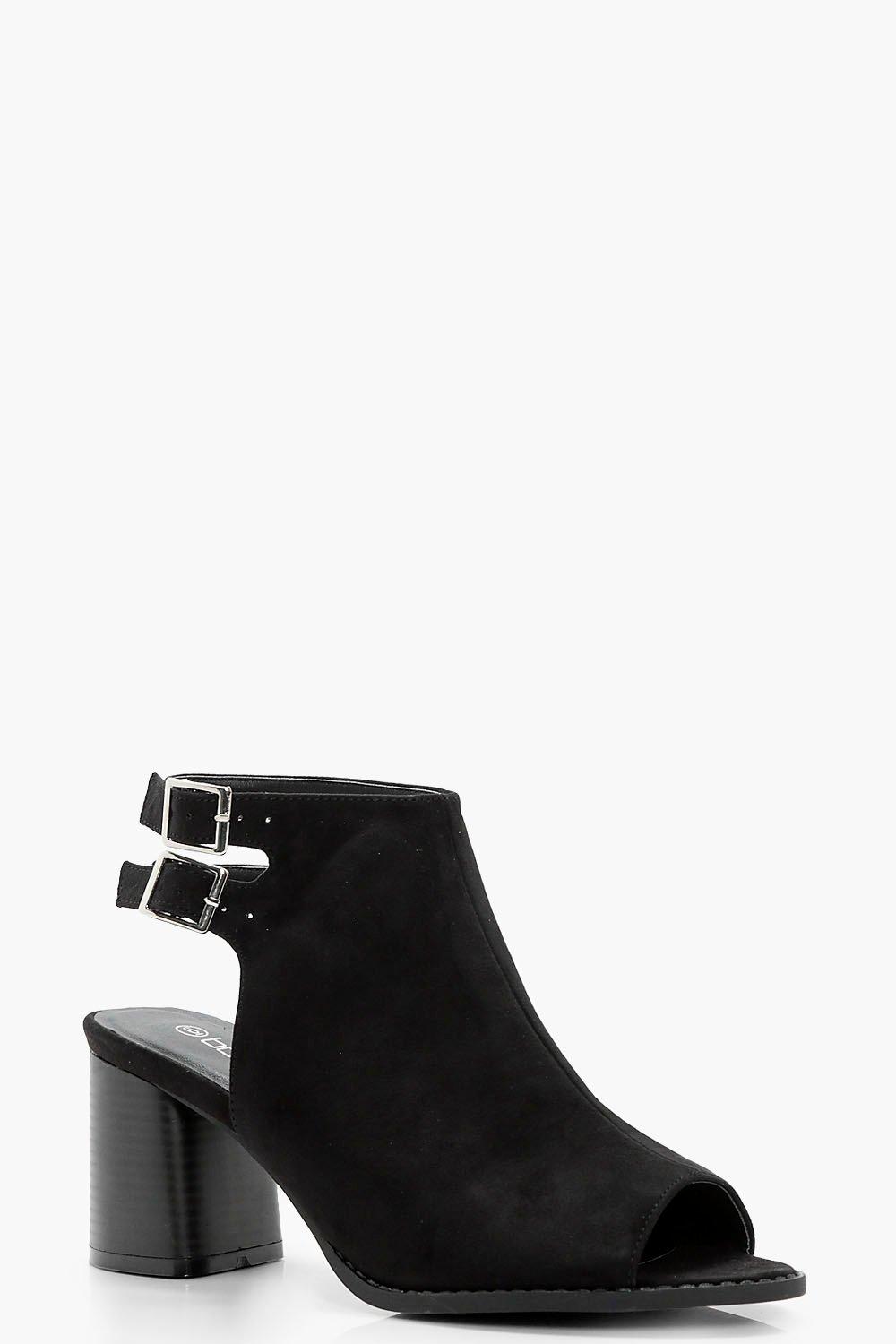 black peep toe shoe boots uk