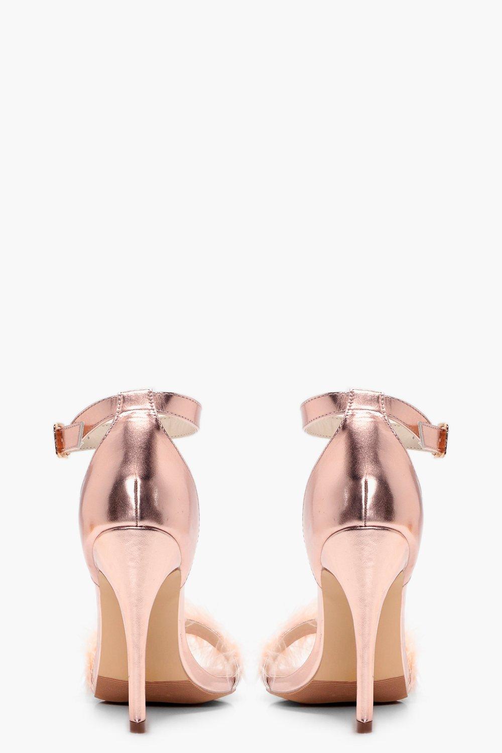 rose gold feather heels