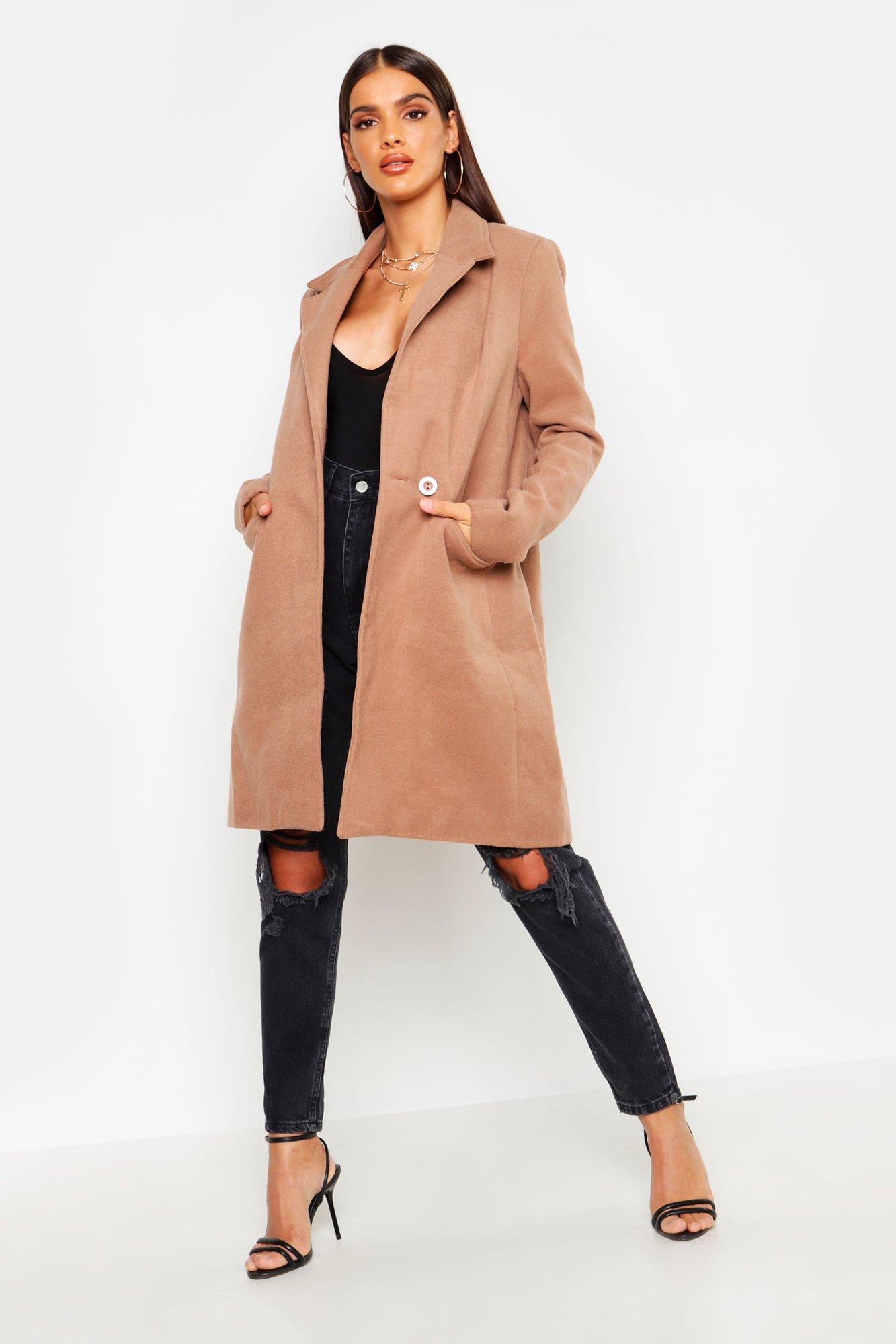 boohoo curve coats