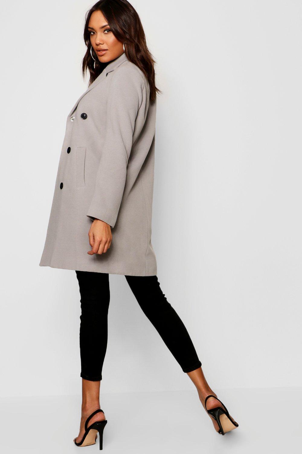 plus size gray coat