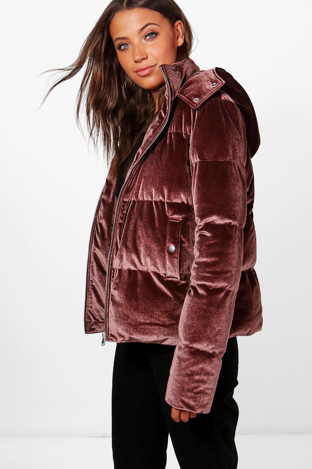 velvet padded jacket