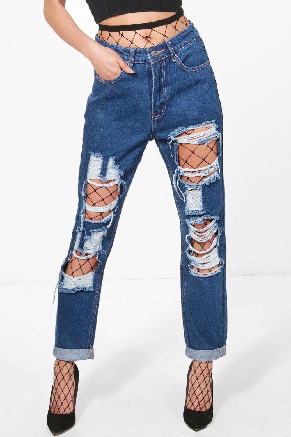 mom jeans with big holes