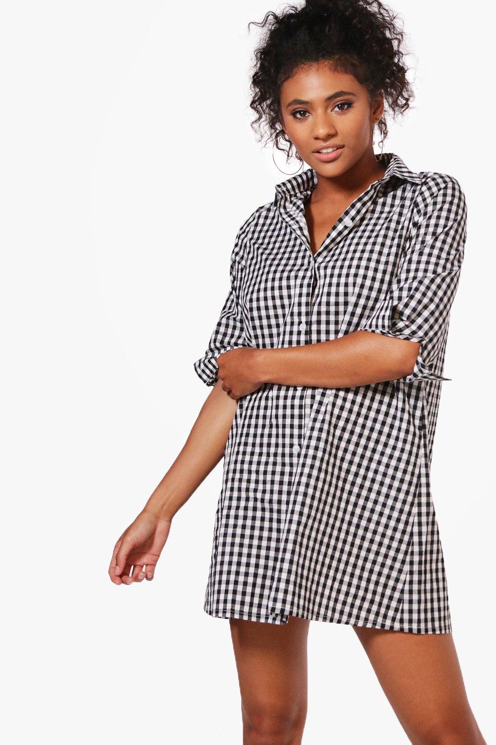 gingham dress boohoo