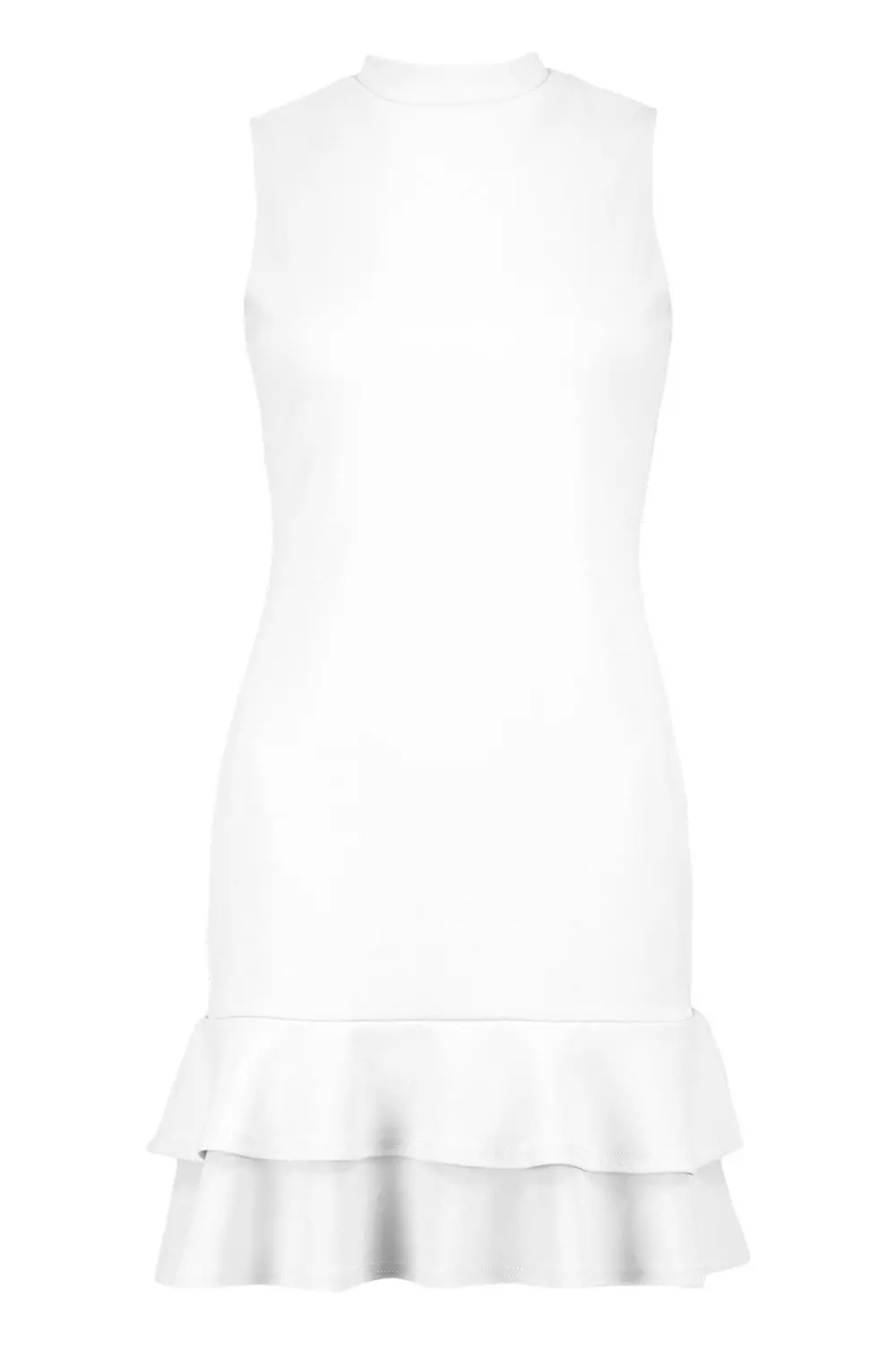Sleeveless ruffle sale hem bodycon dress