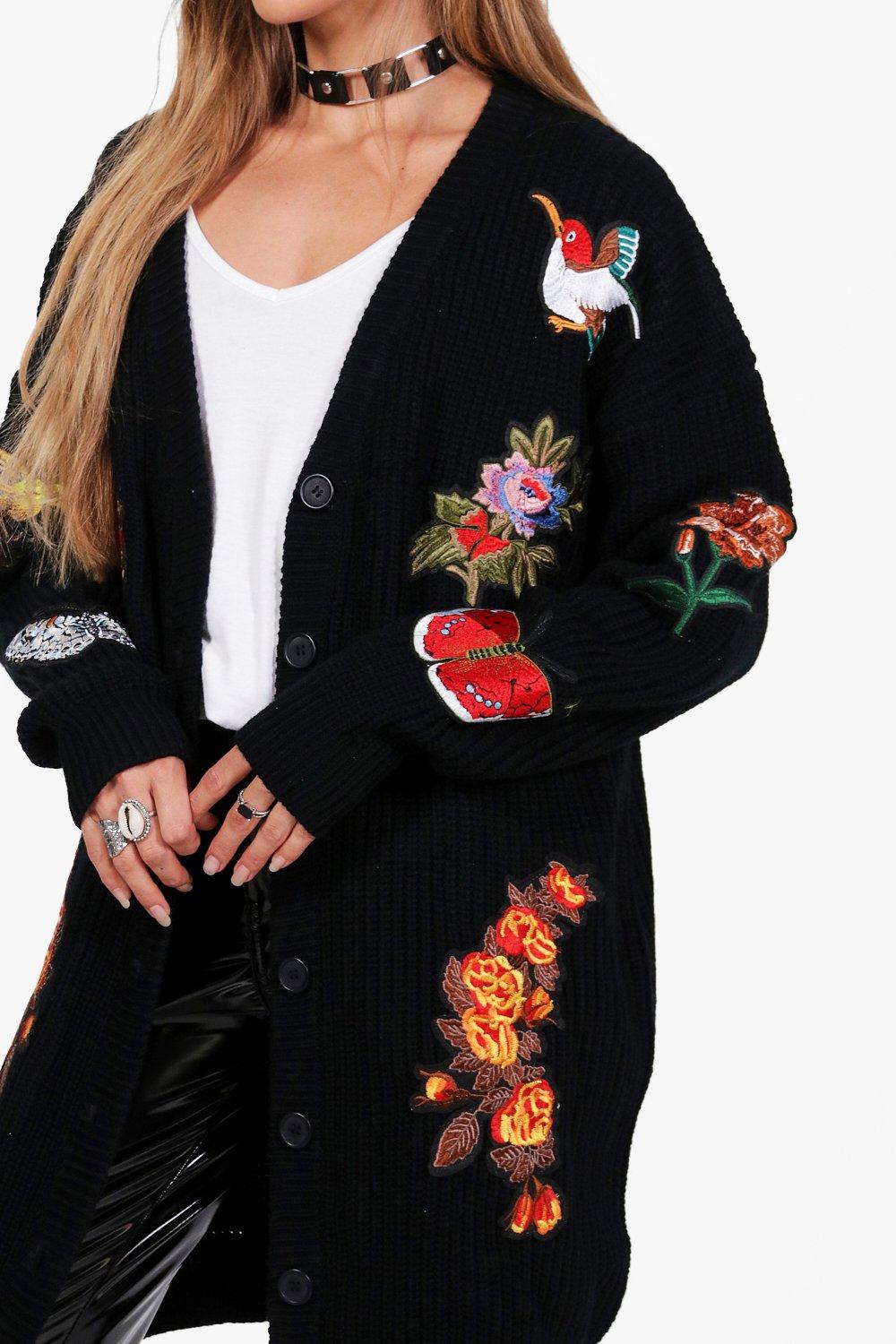 Black 2024 embroidered cardigan