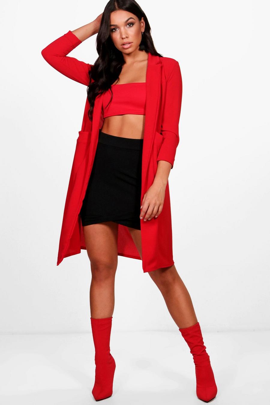 Red Woven Pocket Duster image number 1