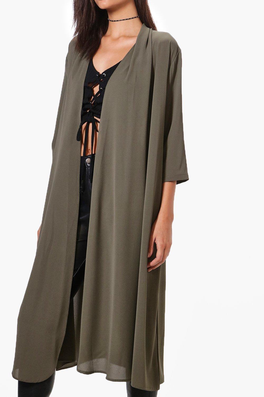 Long chiffon duster coat hotsell