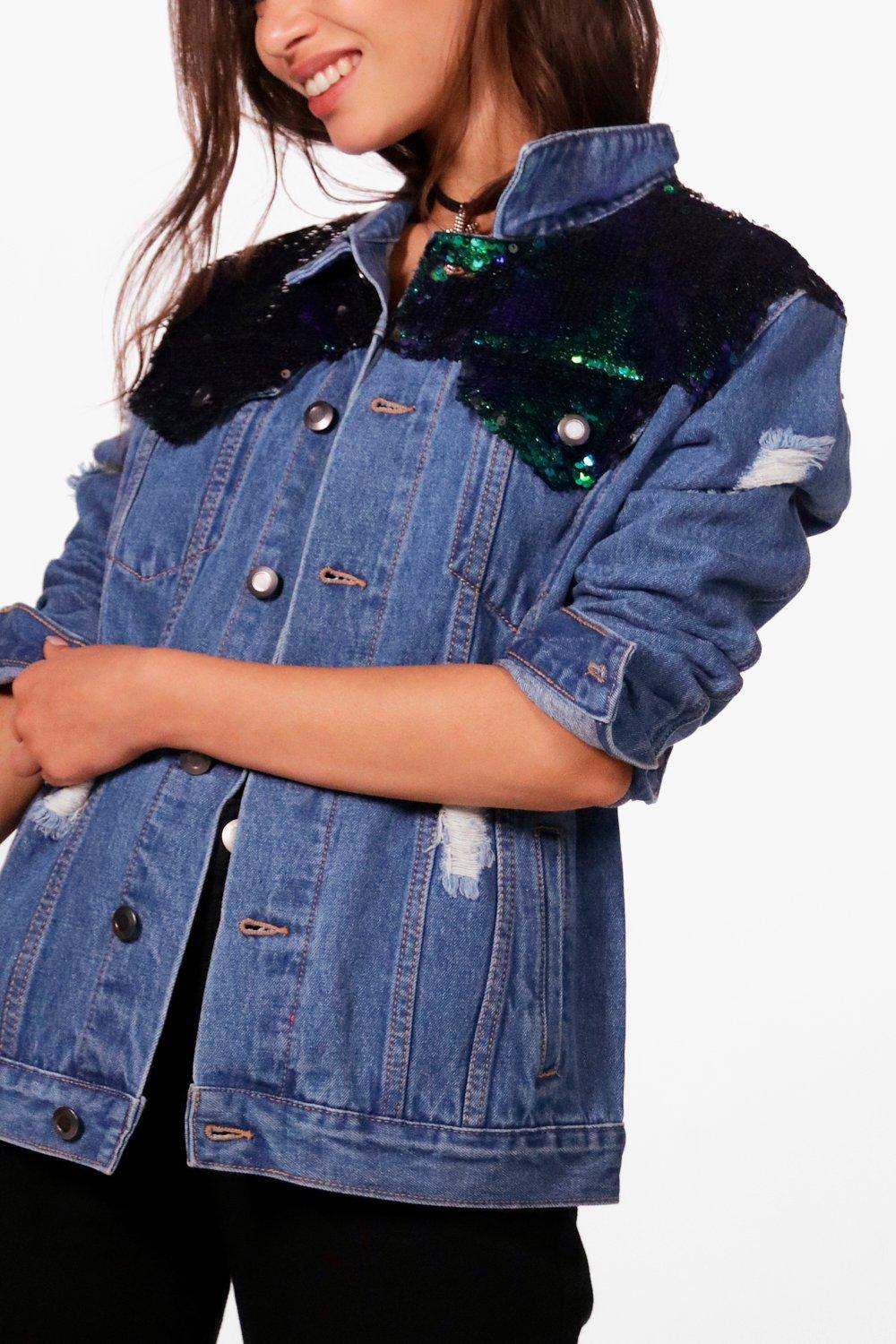 sequin denim