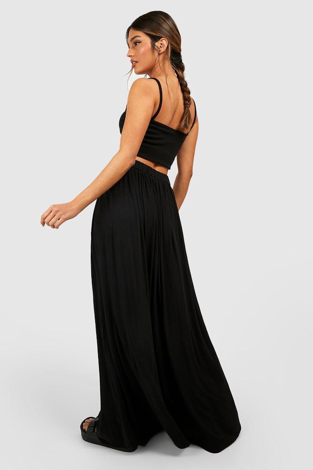 Women's Basics High Waisted Jersey Maxi Skirt