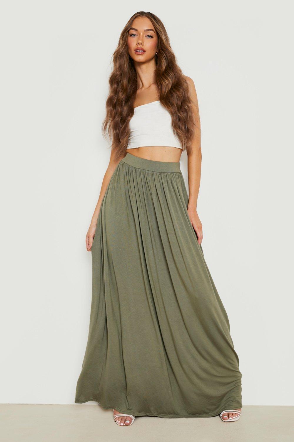 Olive green 2025 maxi skirt