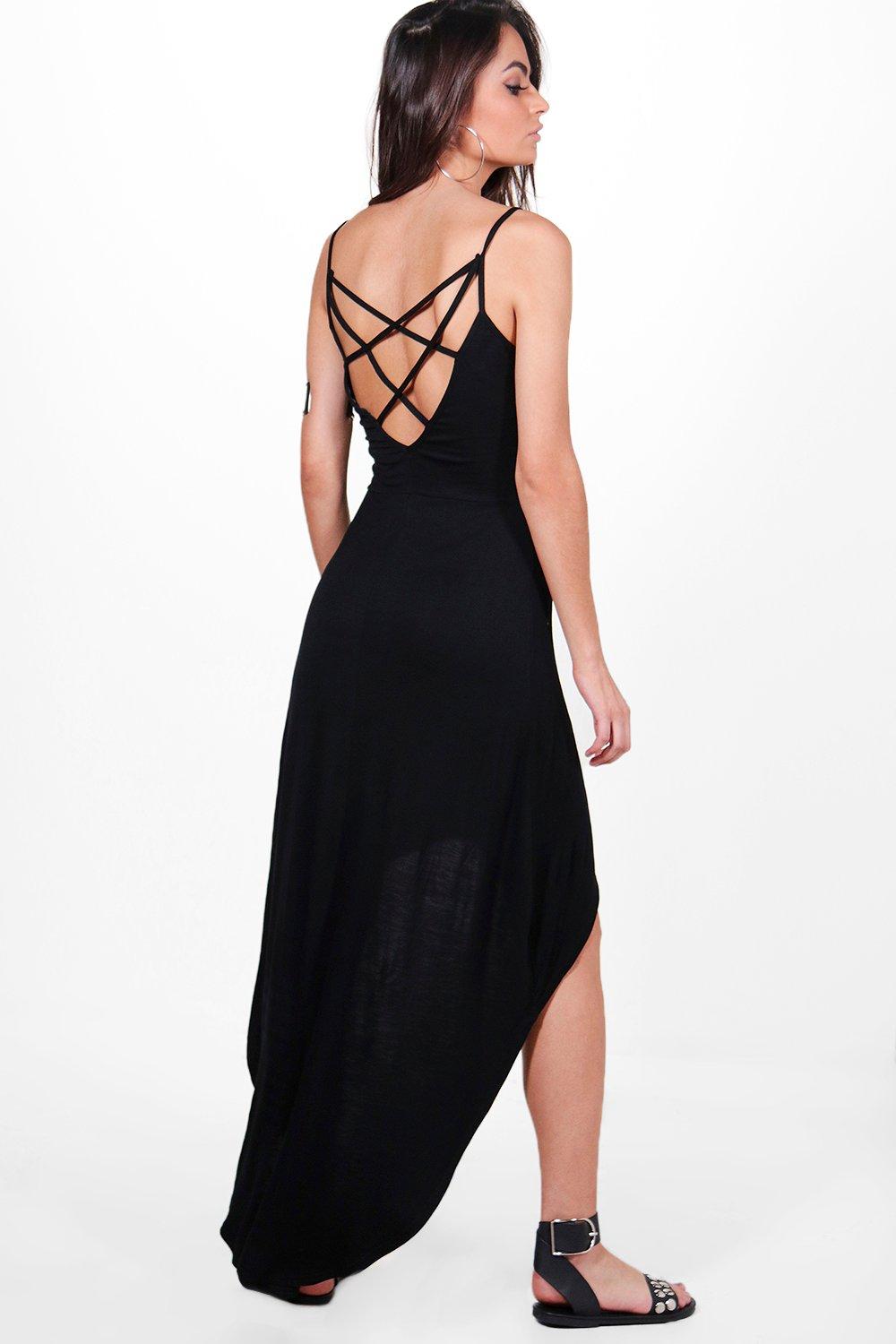 boohoo high low dress