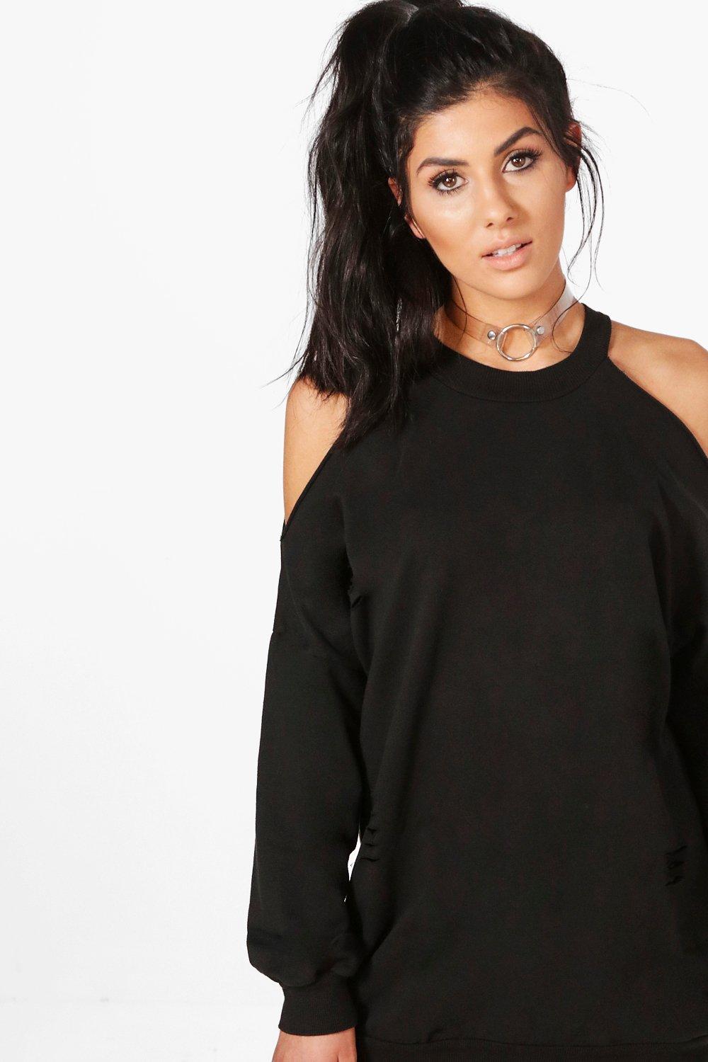 Plus size cold shoulder hoodie hotsell