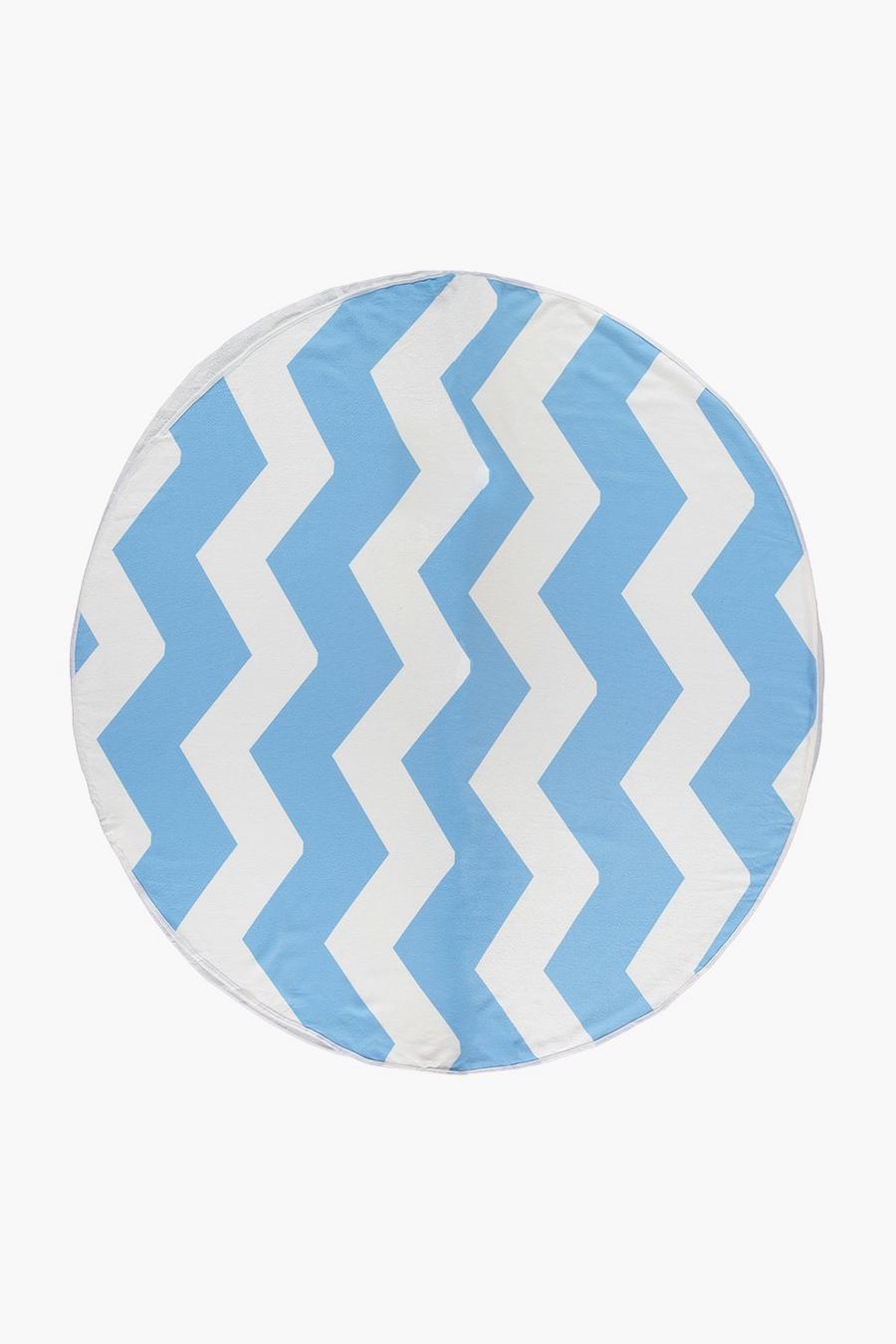 Chevron Print Round Beach Towel image number 1