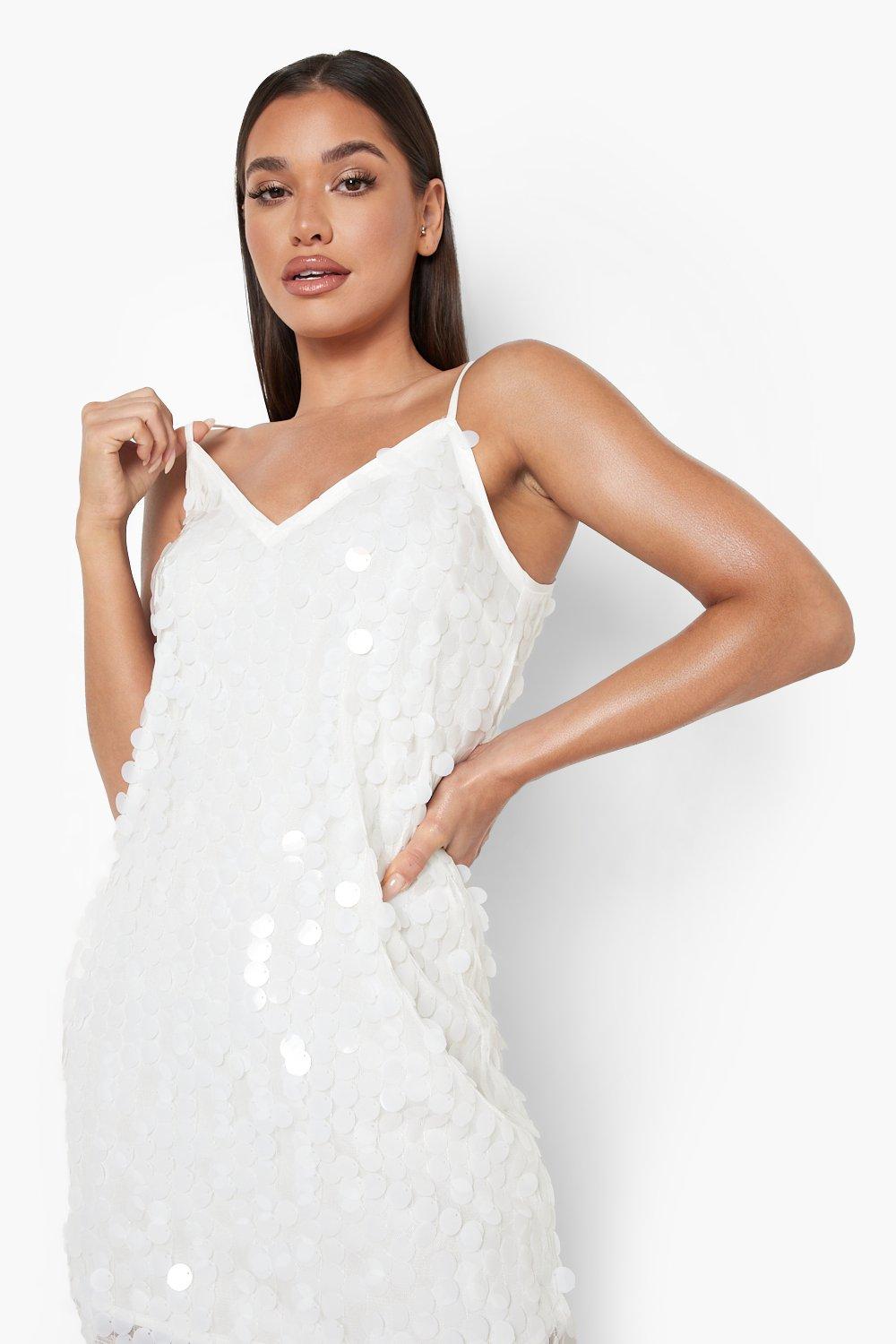 Boohoo white cheap party dresses