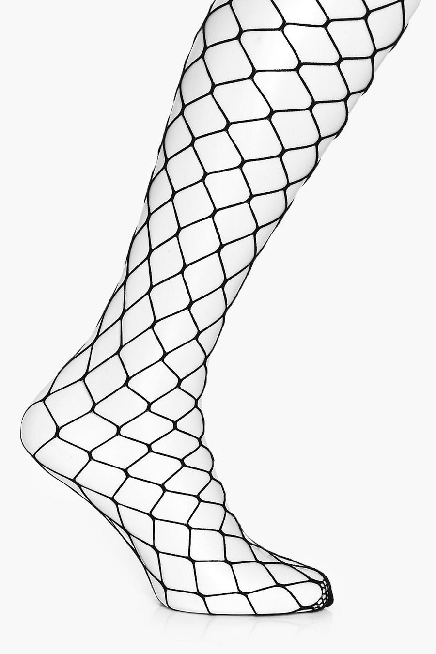 Black Large Scale Fishnet Tights image number 1