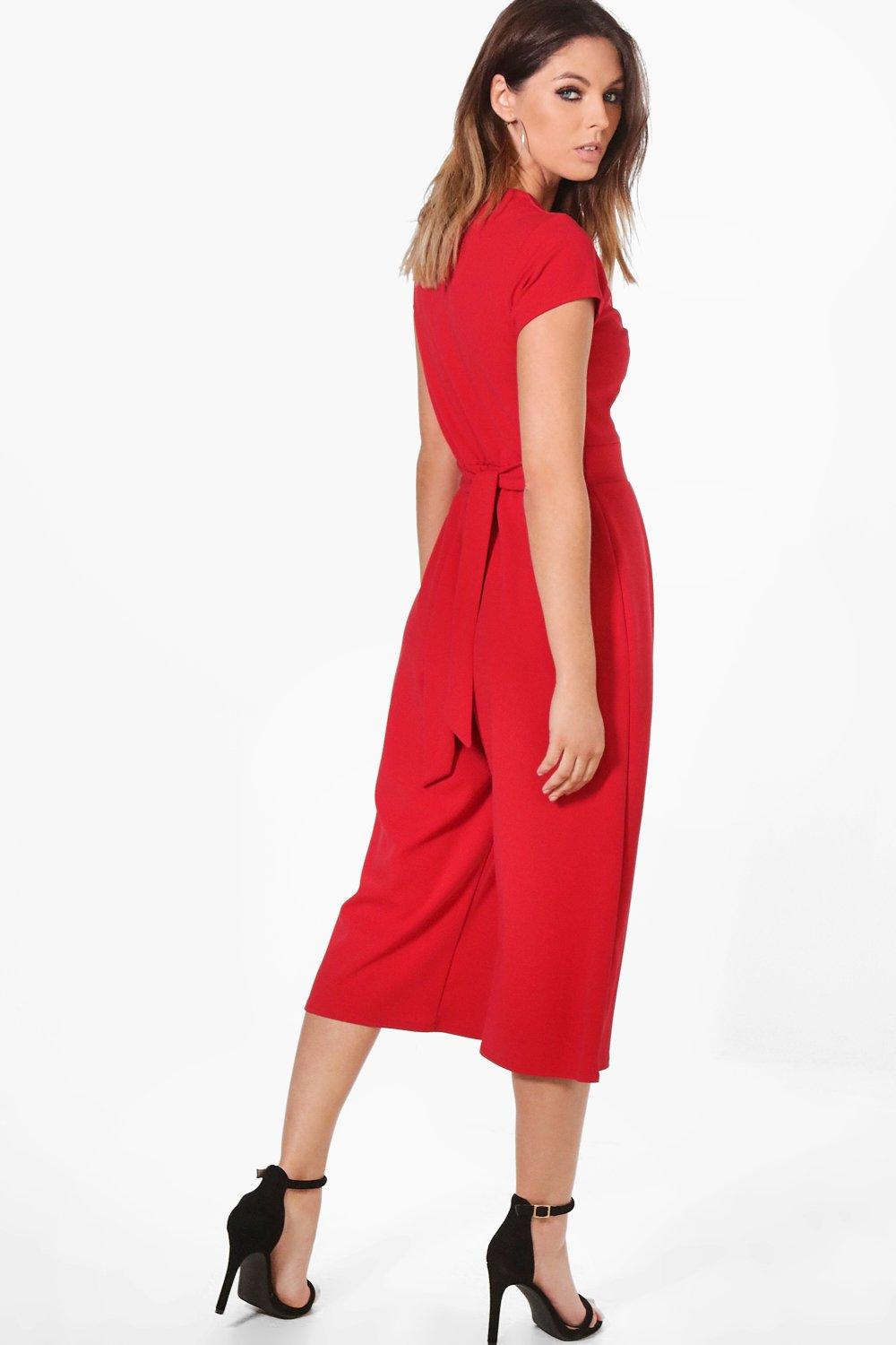 always chic baby blue belted culotte jumpsuit
