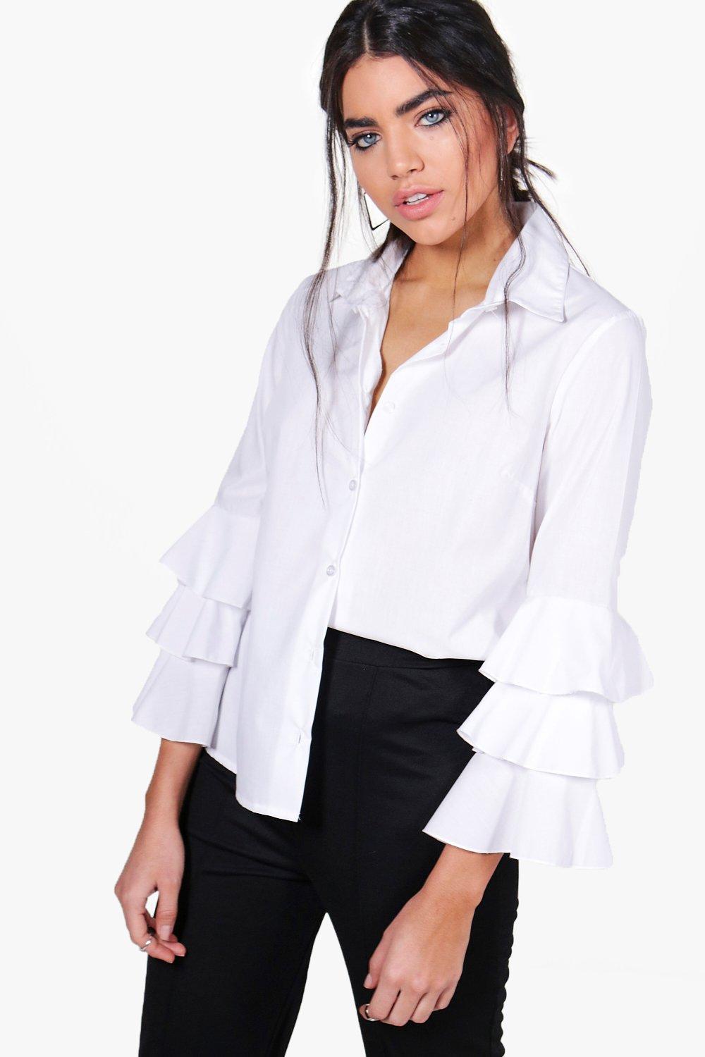 ruffle sleeve shirt