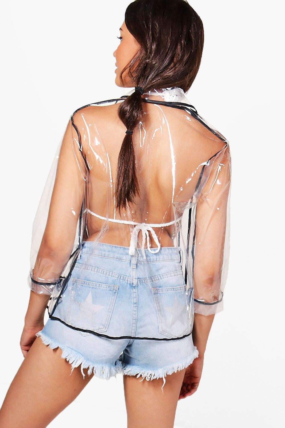 Clear on sale raincoat boohoo