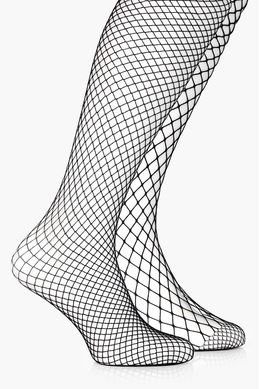 Black Mixed Scale Fishnet Tights 2 Pack image number 1