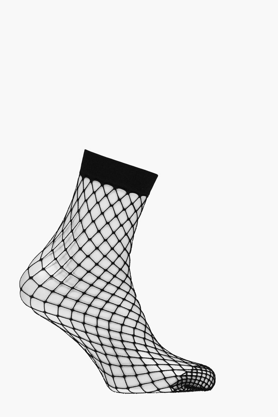 Black Diamond Fishnet Ankle Socks image number 1