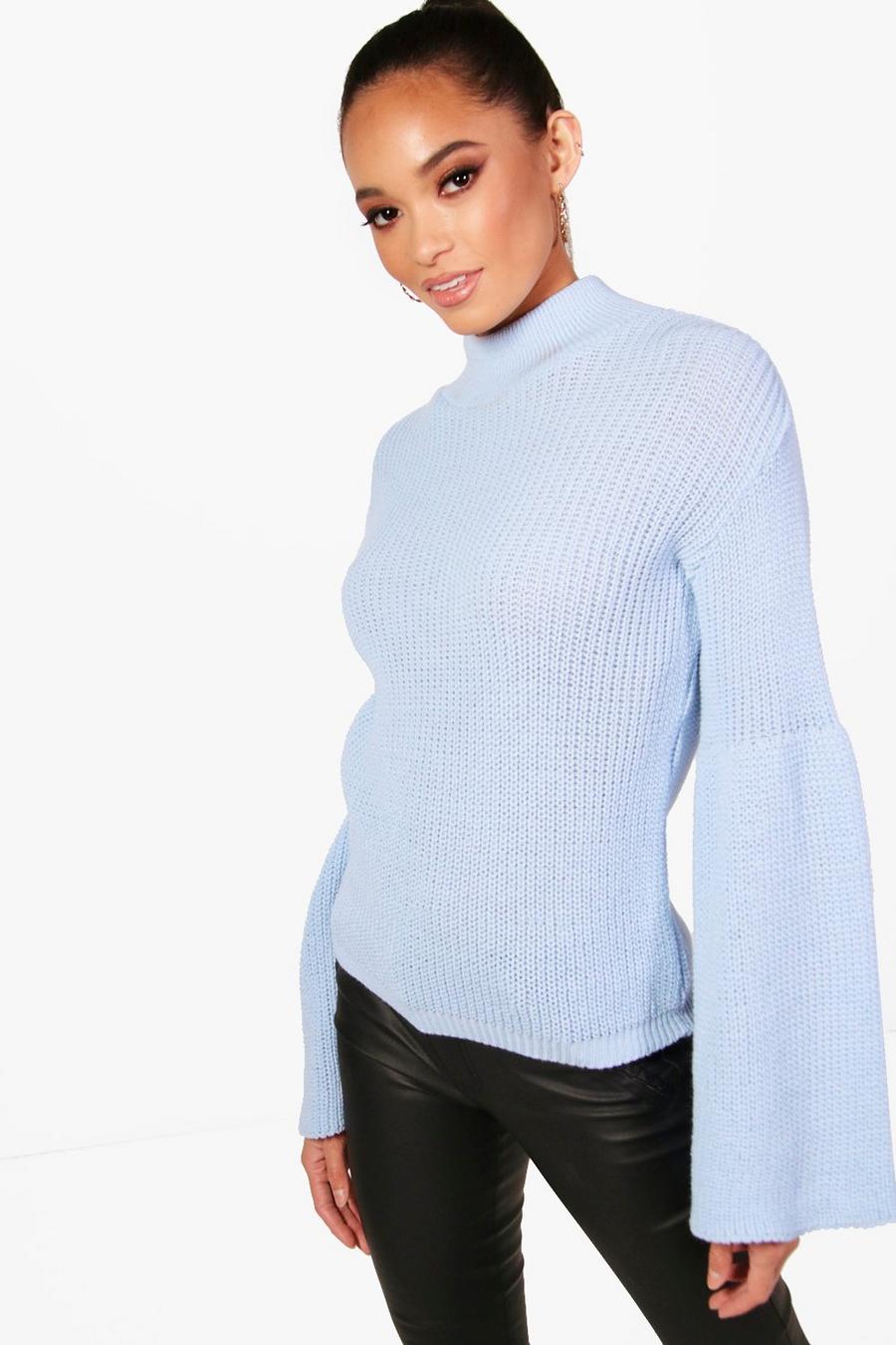Blue Wide Sleeve Sweater image number 1