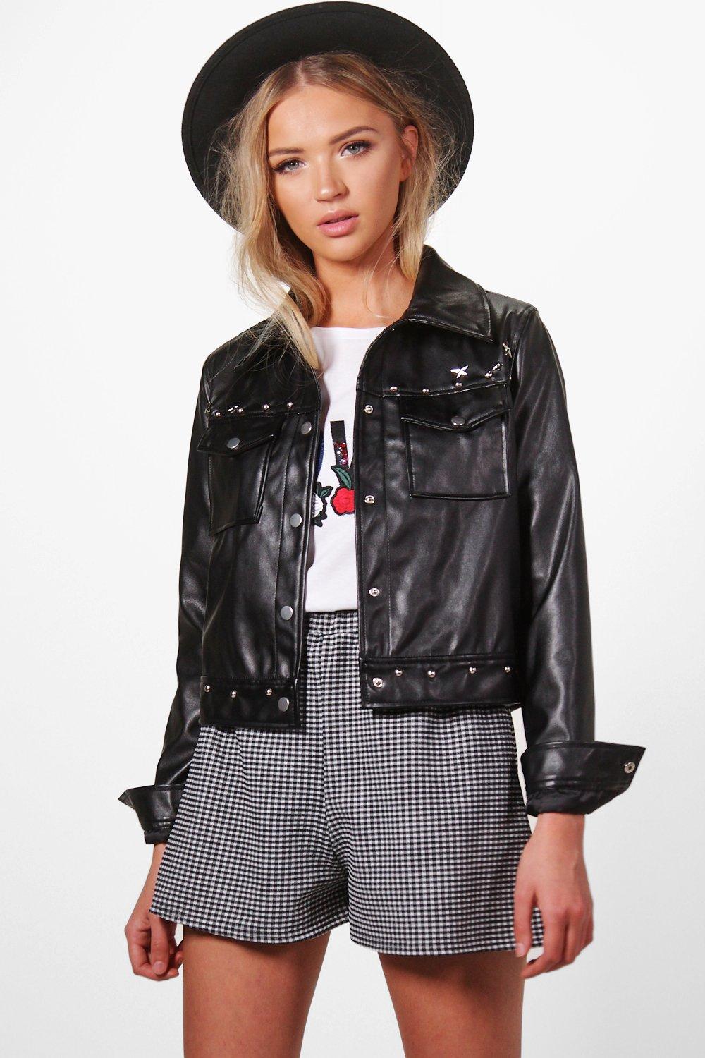 Star studded hot sale leather jacket