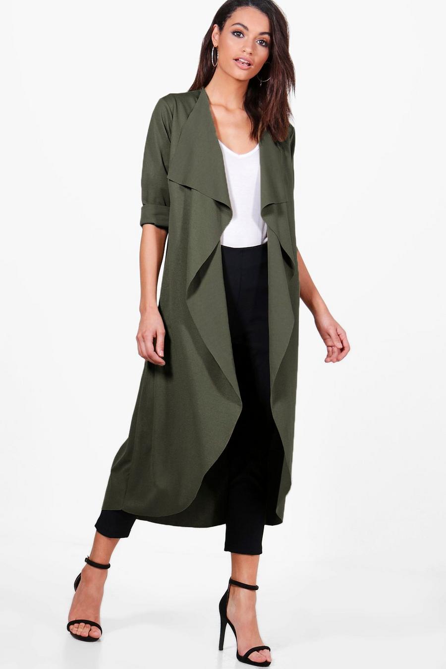 Khaki Waterfall Duster image number 1