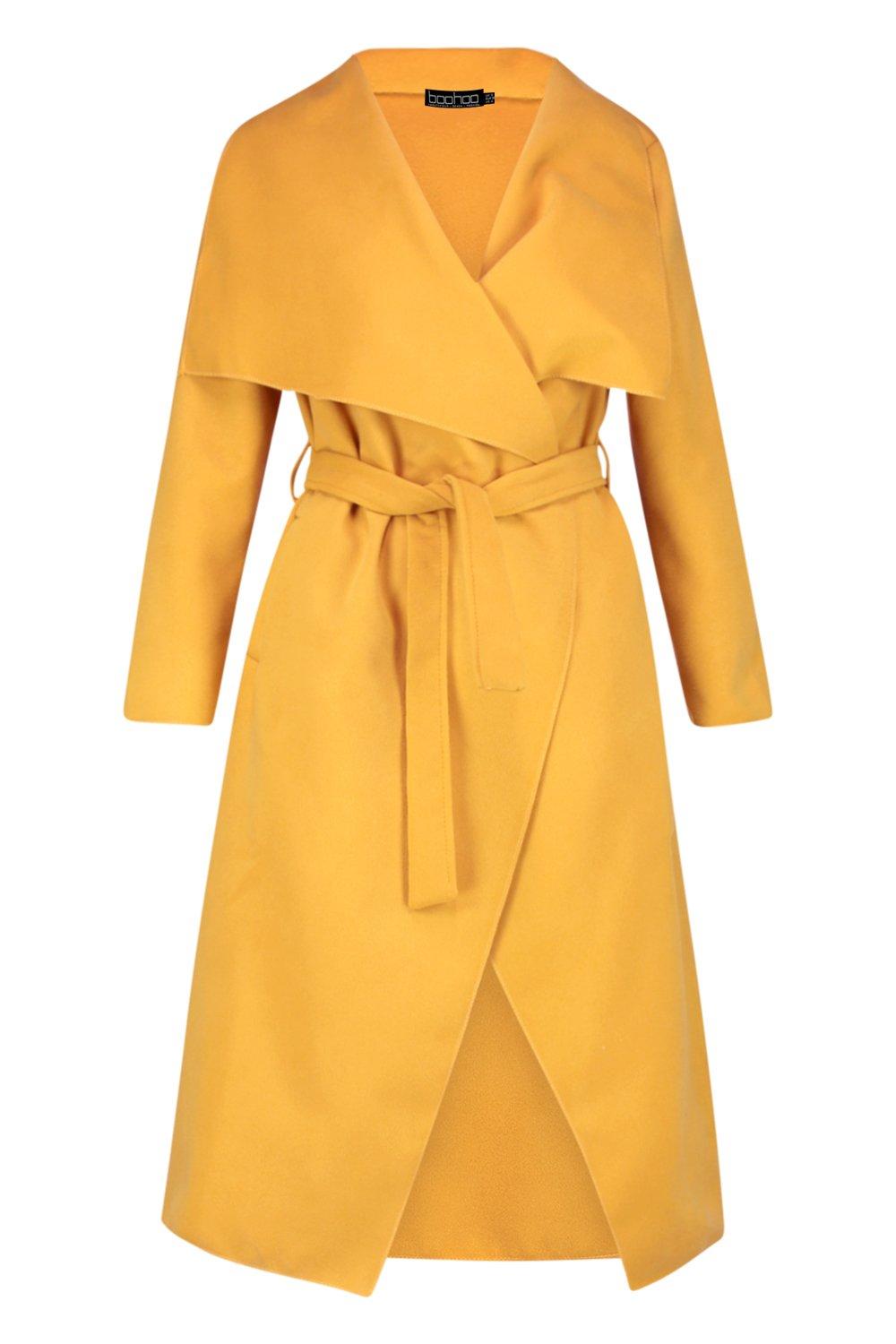 Belted Waterfall Coat boohoo IE