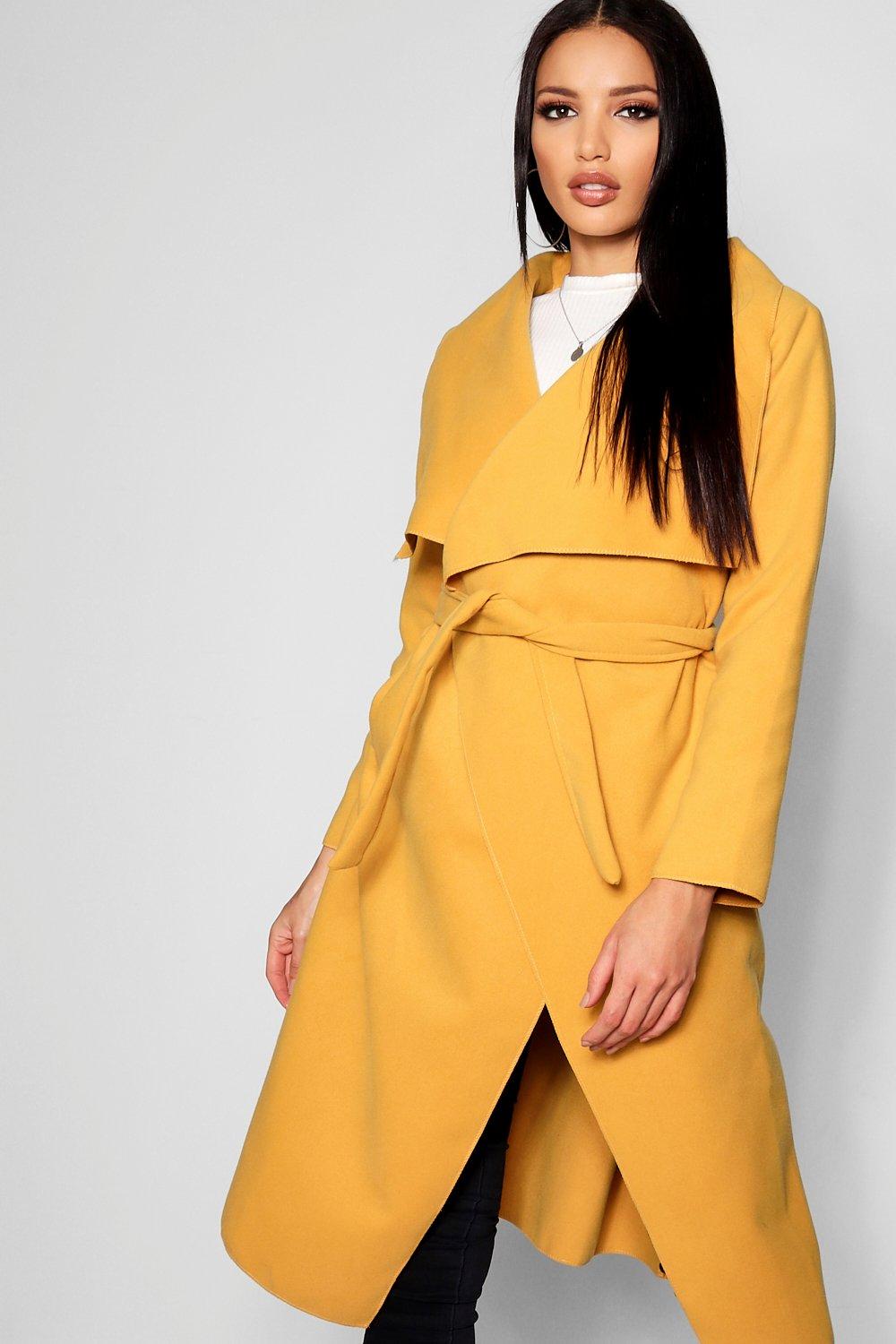 Belted Waterfall Coat boohoo IE