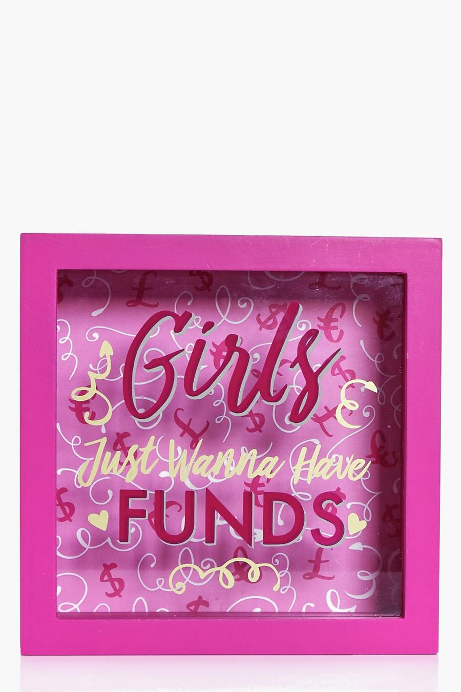 Girls Just Want To Have Funds Pink Tin Money Box Gift HLD577-HS 