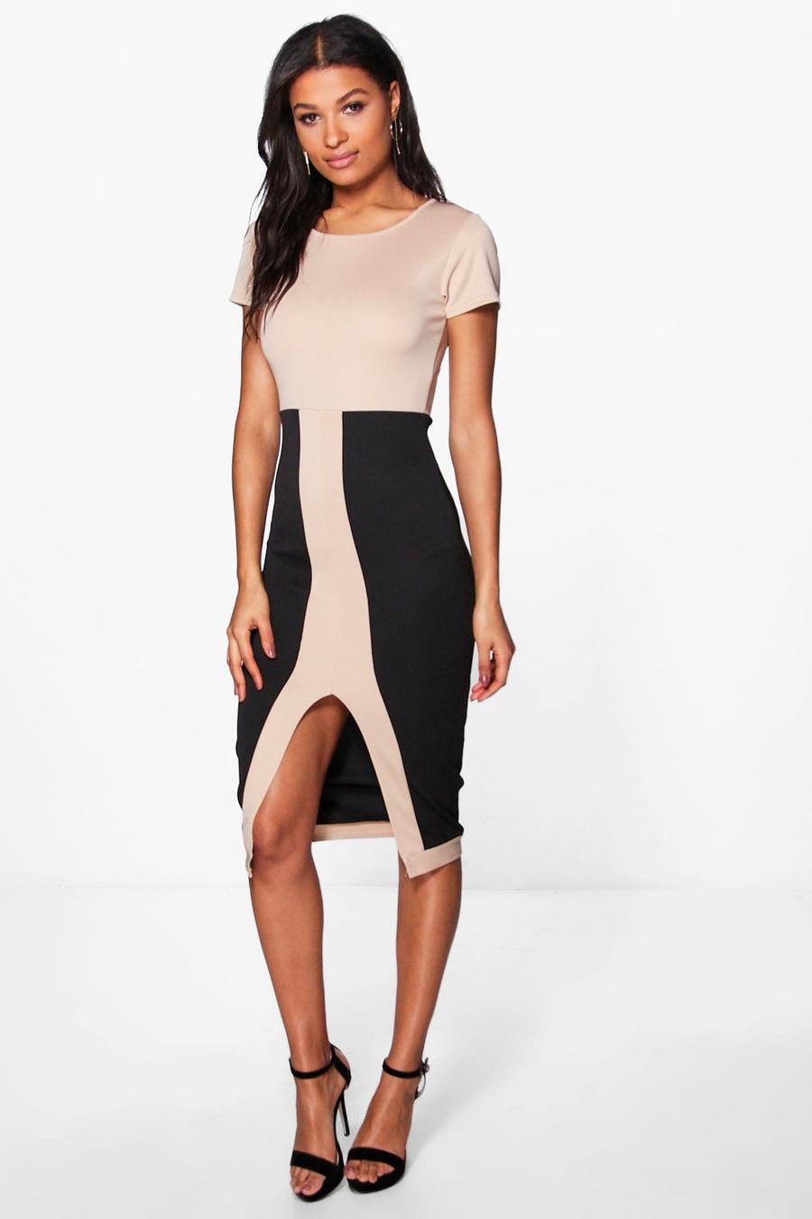 Freya Contrast Midi Split Dress image number 1