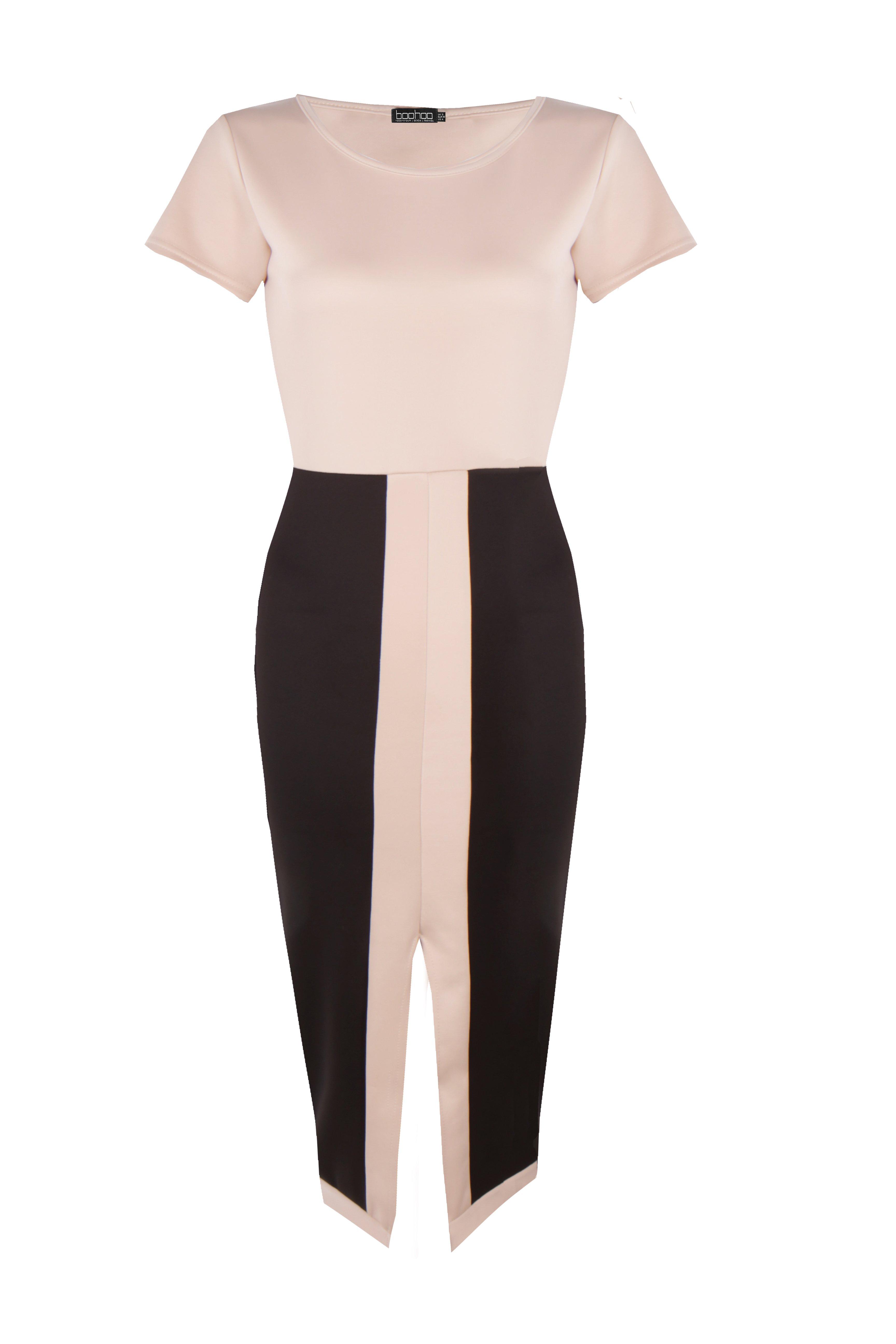 Freya Contrast Midi Split Dress boohoo NZ