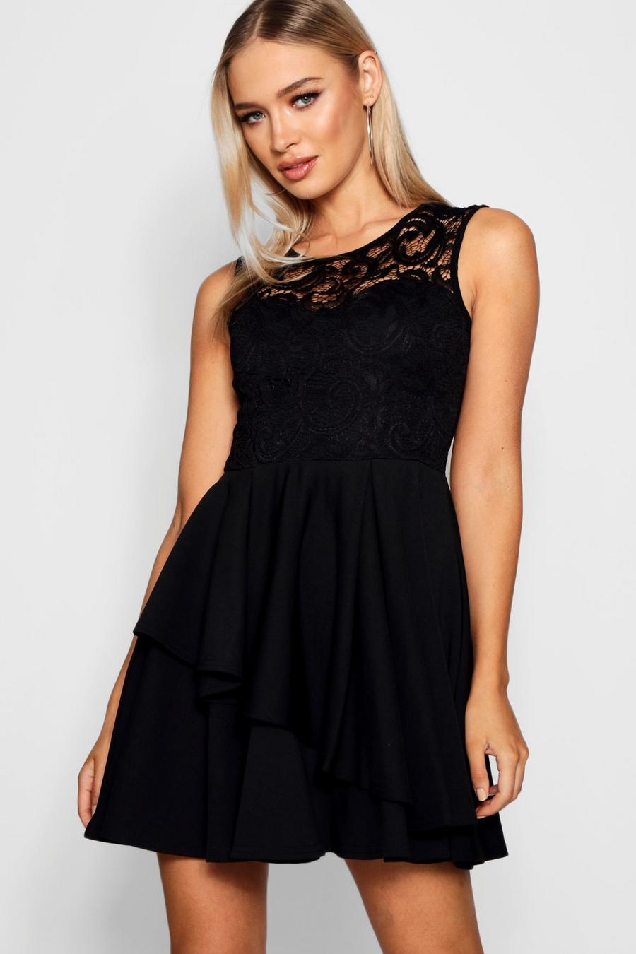Lace Top Layer Skirt Skater Dress image number 1