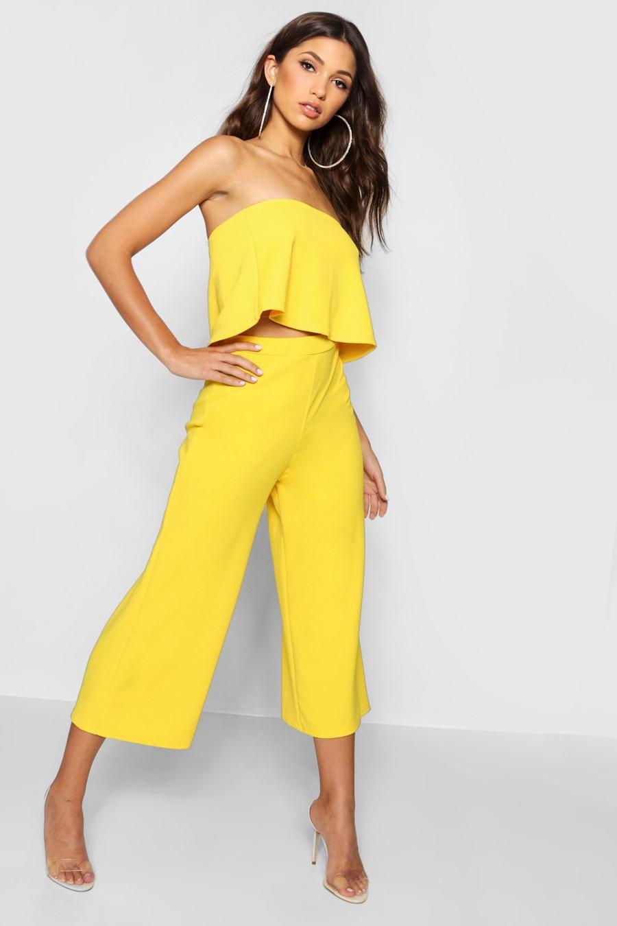 Mustard Tube Top & Culottes Two-Piece Set image number 1