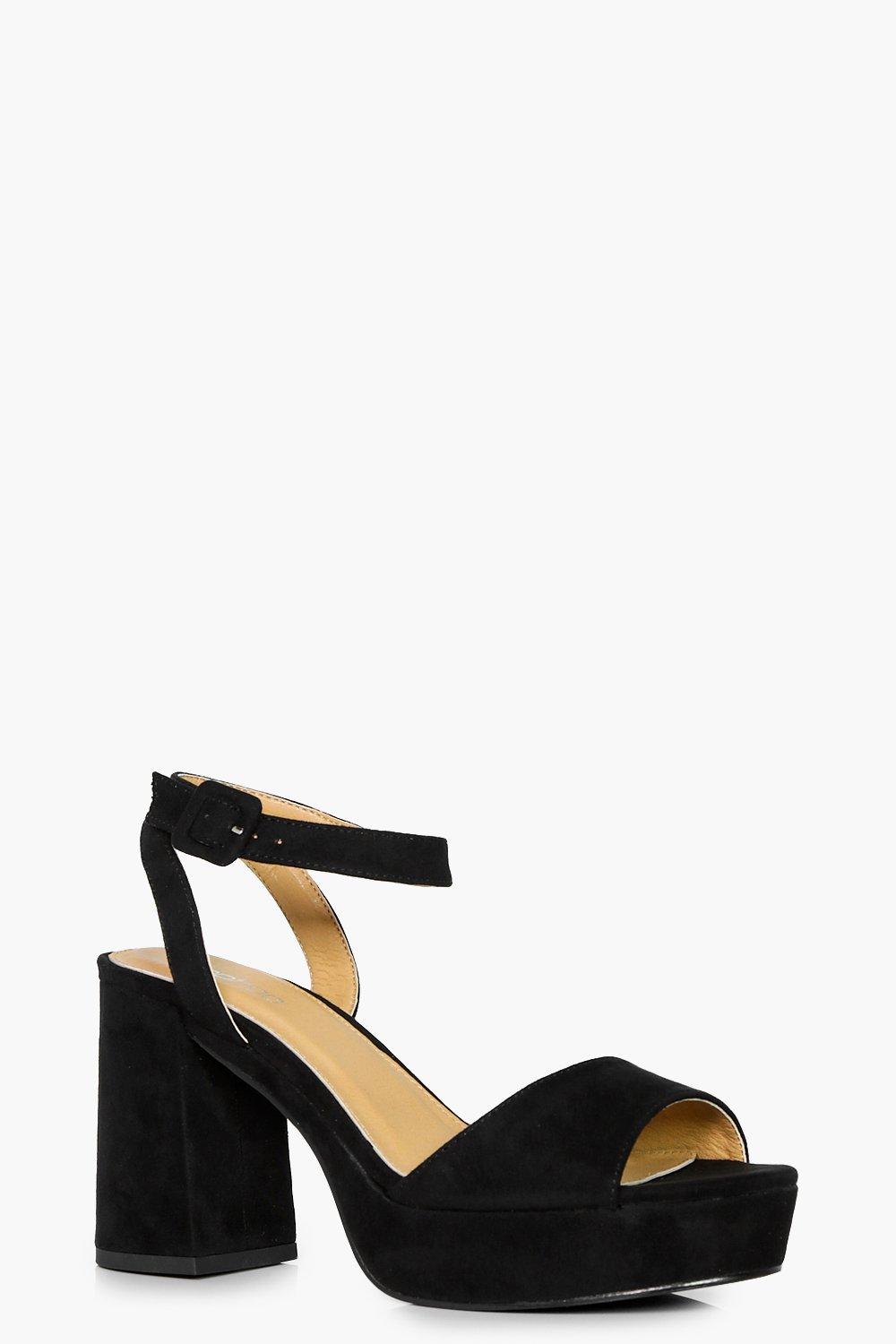 black low platform heels