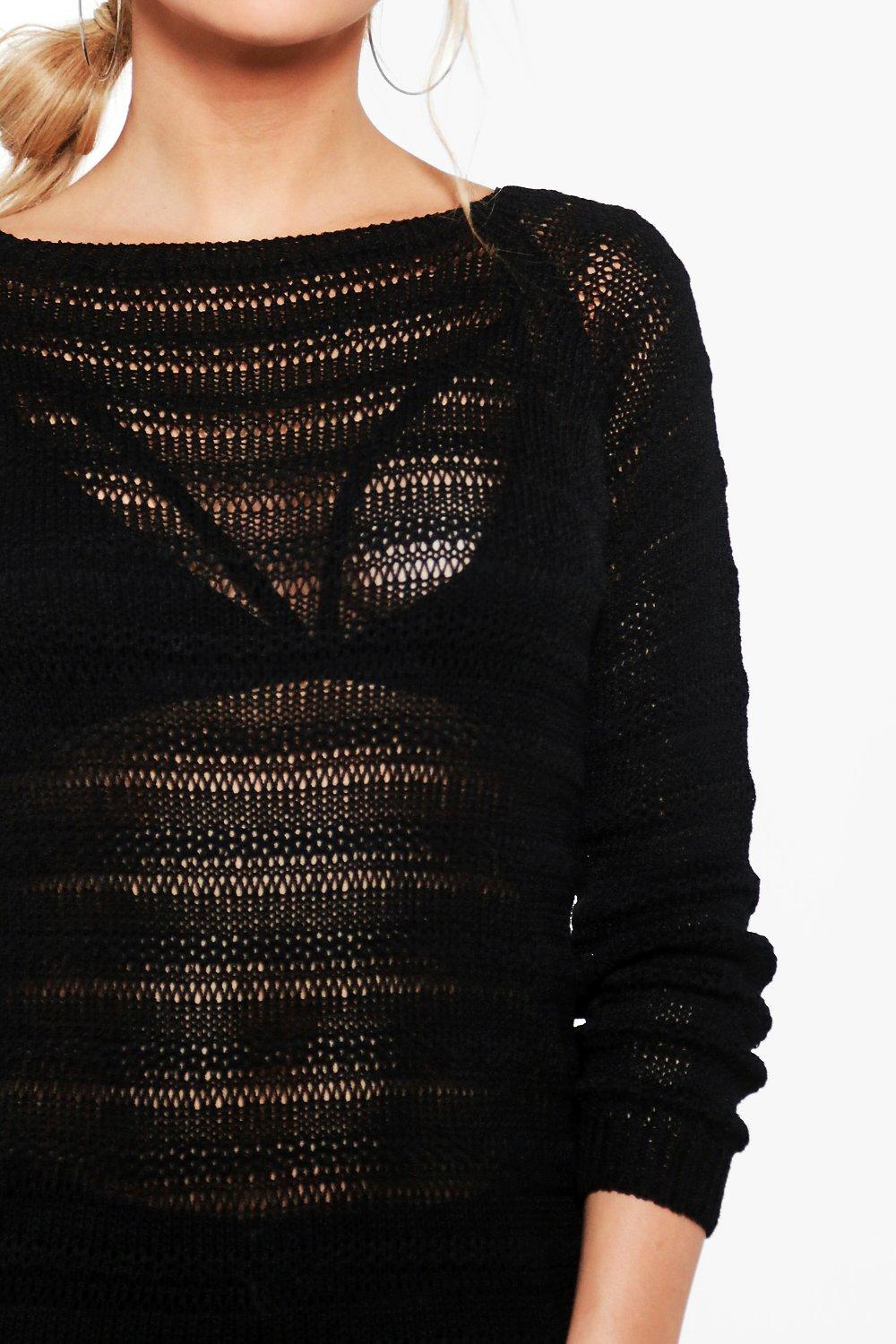 longline fine knit jumper