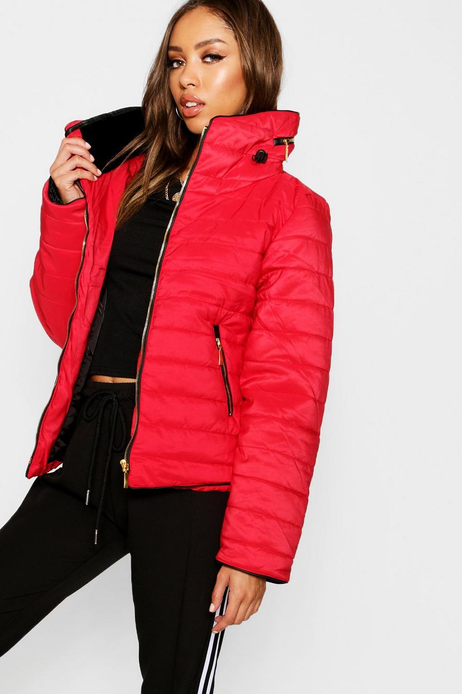 Red Quilted Jacket image number 1