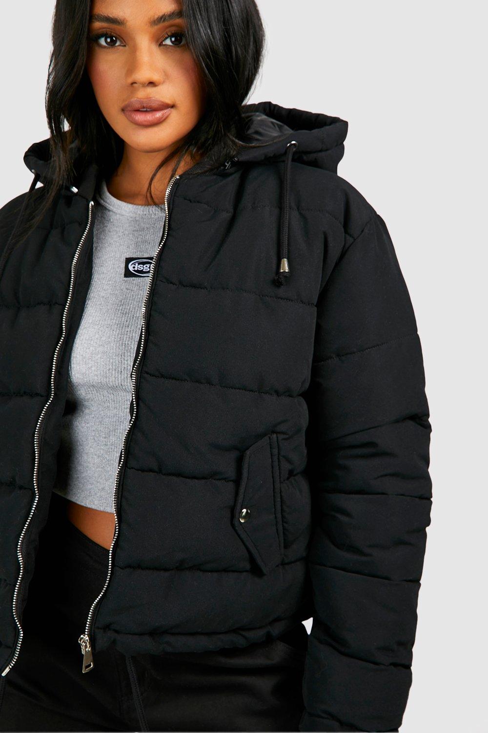 Boohoo hooded 2025 padded jacket