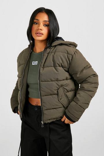 Hooded Padded Jacket khaki