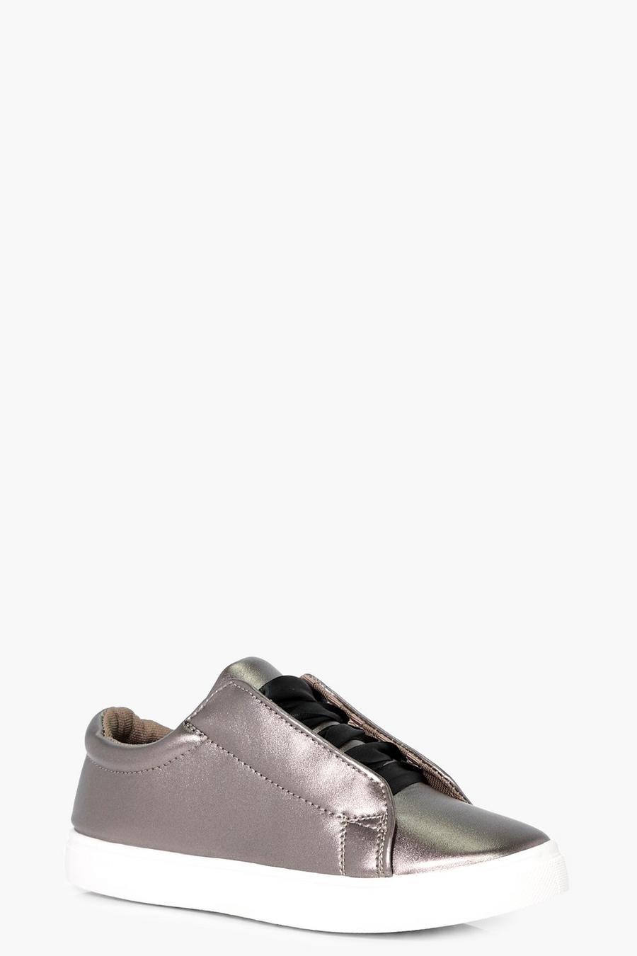 Pewter Maisie Ribbon Lace Sneakers image number 1